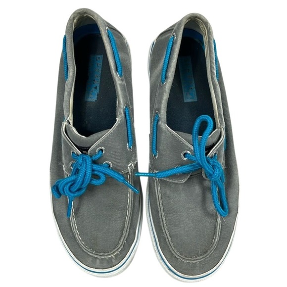 Sperry Top Sider Canvas Boat‎ Shoes Mens Size 8M Grey Blue - Picture 1 of 9